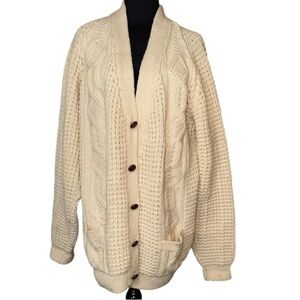 Windsor Greene Berkshire England 100% Pure Wool Knit cardigan made in Ireland 2X